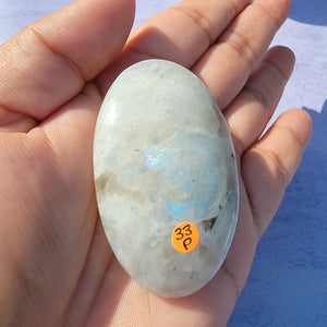 Rainbow Moonstone Palm Stone "P"