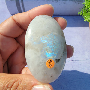 Rainbow Moonstone Palm Stone "P"