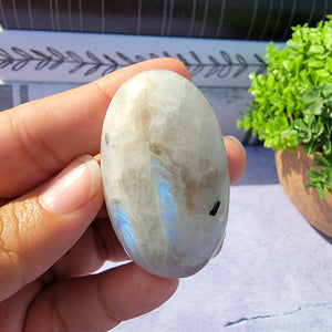 Rainbow Moonstone Palm Stone "E"