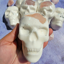 Load image into Gallery viewer, Skull Bath Bomb with Raw Rose Quartz