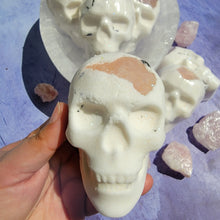 Load image into Gallery viewer, Skull Bath Bomb with Raw Rose Quartz