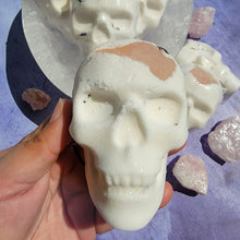 Load image into Gallery viewer, Skull Bath Bomb with Raw Rose Quartz