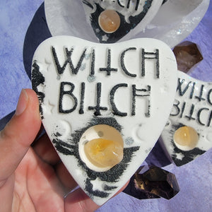 Witch B*tch Bath Bomb with Citrine Tumbled Crystal