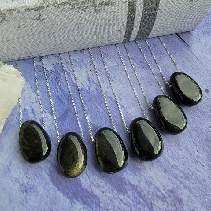 Gold Sheen Obsidian Pendant