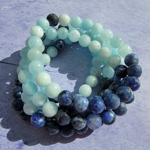 Confidence & Courage Bracelet - Aquamarine & Faceted Sodalite