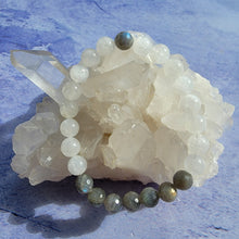 Load image into Gallery viewer, New Beginnings Bracelet - Rainbow Moonstone &amp; Faceted Labradorite