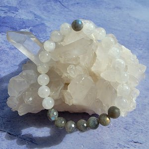 New Beginnings Bracelet - Rainbow Moonstone & Faceted Labradorite