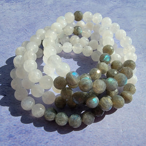 New Beginnings Bracelet - Rainbow Moonstone & Faceted Labradorite