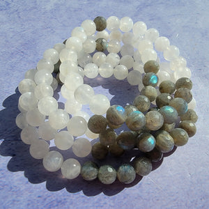 New Beginnings Bracelet - Rainbow Moonstone & Faceted Labradorite