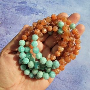 Happiness & Joy Bracelet - Sunstone & Faceted Amazonite