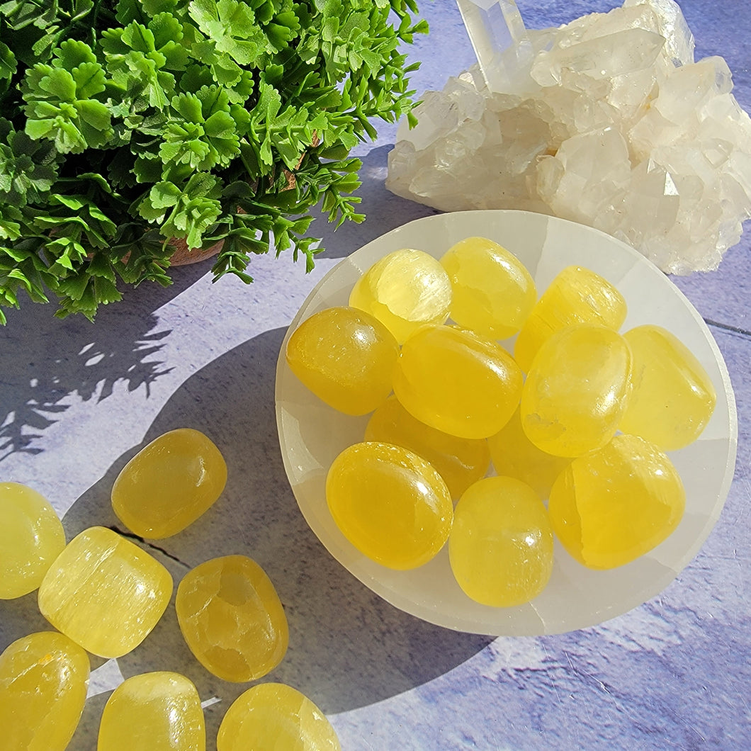 Lemon Calcite Tumbled Stones