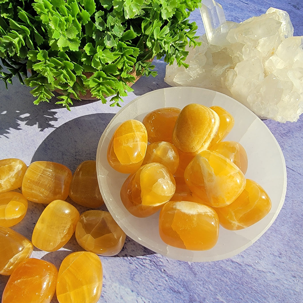 Orange Calcite Tumbled Stones