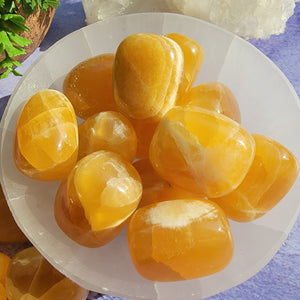 Orange Calcite Tumbled Stones