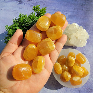 Orange Calcite Tumbled Stones