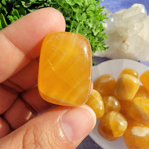 Orange Calcite Tumbled Stones