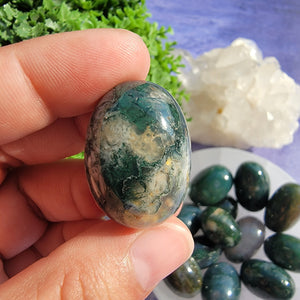 Moss Agate Tumbled Stones