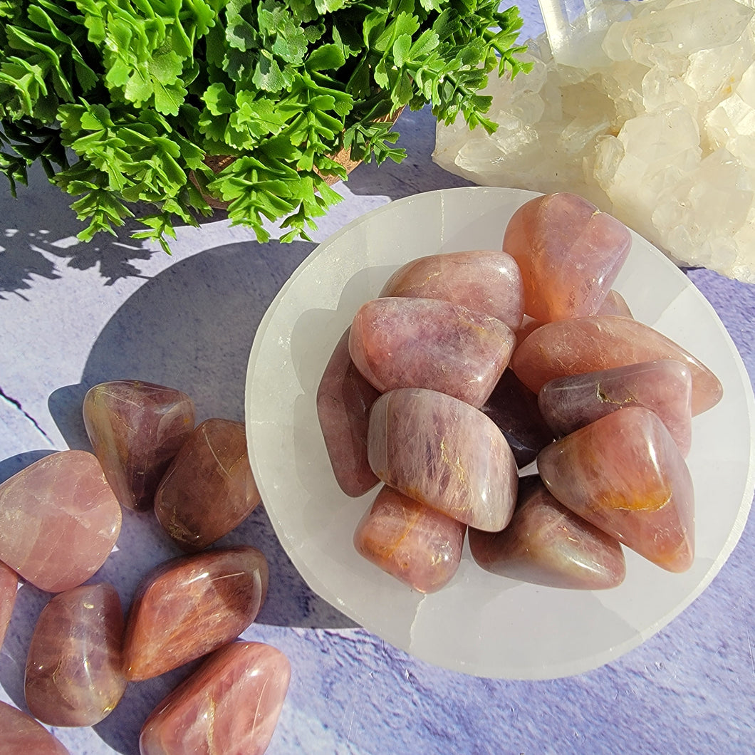 Lavender Rose Quartz Tumbled Stones