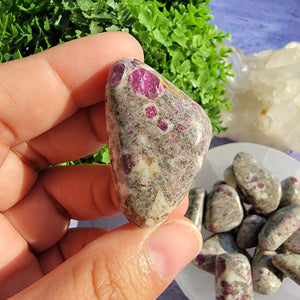 Ruby in Albite Tumbled Stones