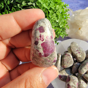 Ruby in Albite Tumbled Stones