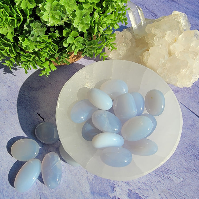 Blue Chalcedony Tumbled Stones