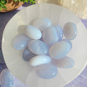 Blue Chalcedony Tumbled Stones