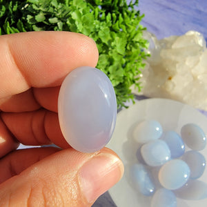 Blue Chalcedony Tumbled Stones