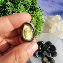 Load image into Gallery viewer, Gold Sheen Obsidian Tumbled Stones