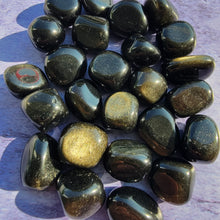 Load image into Gallery viewer, Gold Sheen Obsidian Tumbled Stones