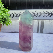 Load image into Gallery viewer, Bi-Color Fluorite Tower &quot;I&quot;