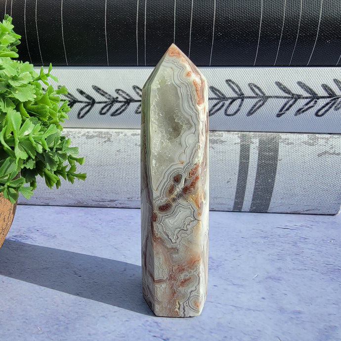 Crazy Lace Agate w/ Druzy Tower 