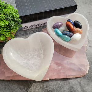 Heart Selenite Bowl - Large