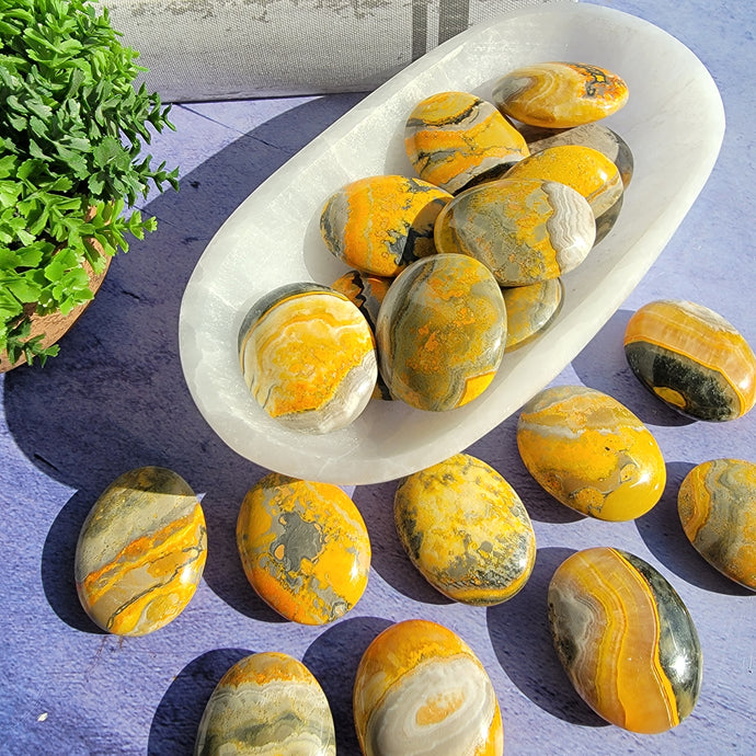 Bumblebee Jasper Palm Stones