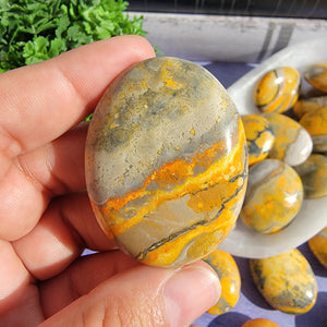 Bumblebee Jasper Palm Stones